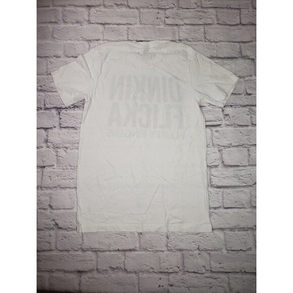 NEW Mens DINKIN FLICKA FLUFFY FINGERS White Graphic T-Shirt Size Medium - Picture 4 of 4